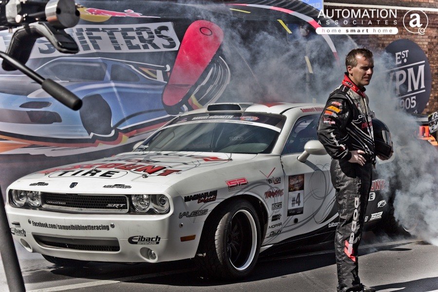 Red Bull Drift Shifters — Samuel Hübinette and the Challenger in tyre smoke