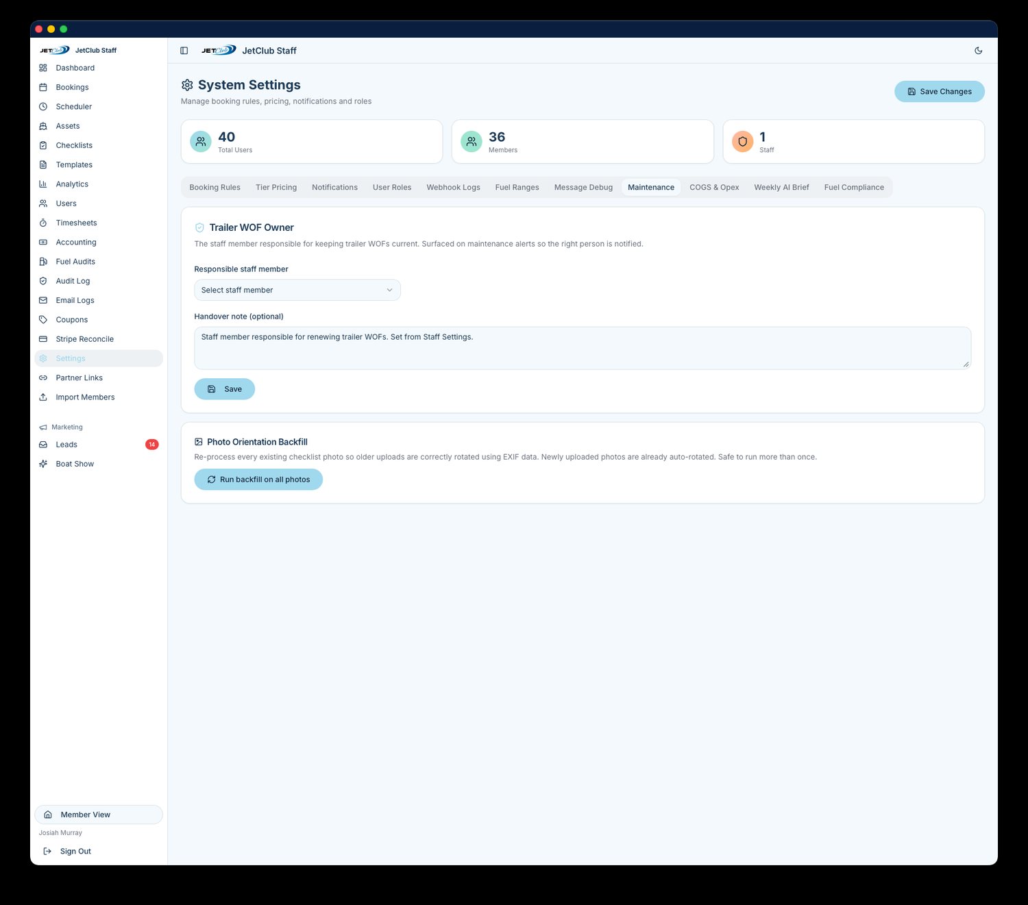Staff scheduler